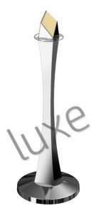 Luxe Silver Premium Professional Stanchion SMLUX-PS- LOGOT-RNDB