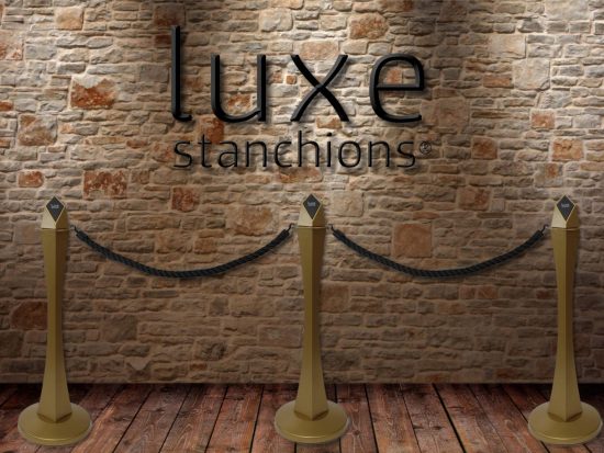 Luxe VIP Gold Brass Rope Post Stanchions