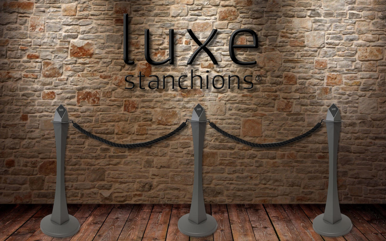 Luxe VIP Silver Nickel Rope Post Stanchions