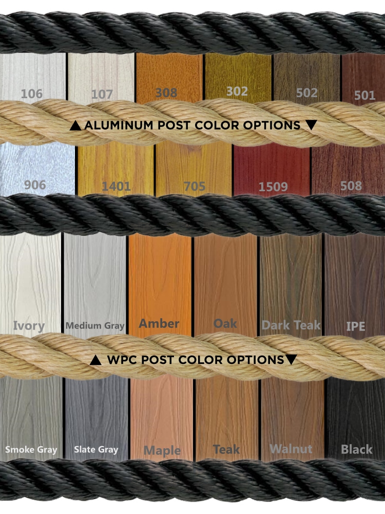 Rustic Chic Post And Rope Color Options